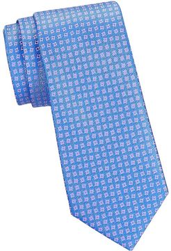 Neat Square Silk Tie - Blue