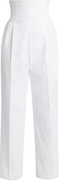 High-Waist Corset Pants - White - Size 8