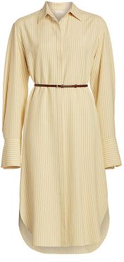 Sonia Striped Shirt Dress - Daffodil Black - Size XS