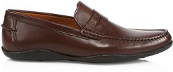 Basel 3D Leather Penny Loafers - Brown - Size 11