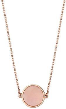 18K Rose Gold & Pink Mother-Of-Pearl Mini Pendant Necklace - Rose Gold