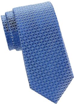 Geometric Silk Tie - Blue