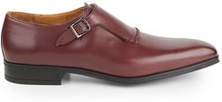 Medicea Leather Monk Strap-Shoes - Burgundy - Size 8