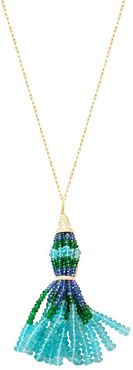 Colin 18K Yellow Gold & Multi-Stone Cinched Tassel Pendant Necklace - Sapphire