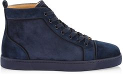 Louis Orlato Suede Mid-Top Sneakers - Navy - Size 8.5
