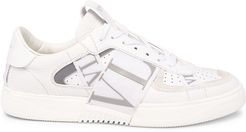 Garavani VLTN Leather Sneakers - Black White - Size 10.5