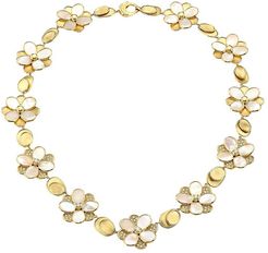 Petali 18K Yellow Gold, Diamond Pavé & Mother-Of-Pearl Flower Collar Necklace - Gold