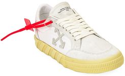 Low Vulcanized Leather Sneakers - White Gold - Size 10