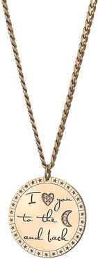14K Yellow Gold & Diamond Engraved Mantra Large Disc Pendant Necklace - Gold