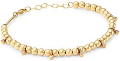 Bezel Diamonds 14K Yellow Gold & Diamond Beaded Bracelet - Gold - Size 7