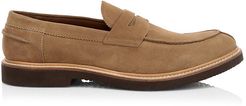 Suede Penny Loafers - Tan - Size 9.5