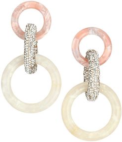 Crystal & Acetate Triple Hoop Earrings - Blush Sand