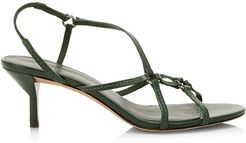 Louise Leather Slingback Sandals - Green - Size 6.5
