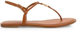 Emmy Leather Thong Sandals - Amber - Size 8.5