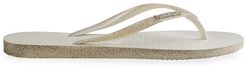 Slim Sparkle Flip Flops - White - Size 11