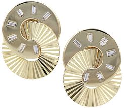 Aura 14K Yellow Gold & Diamond Baquette Interlocking Stud Earrings - Gold