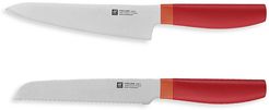 Zwilling Now S 2-Piece Completer 5-Inch Serrated Utility Knife & 5.5-Inch Prep Knife Set - Orange