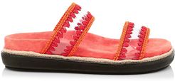 Zimba Suede Platform Slides - Granada Orange - Size 6.5 Sandals