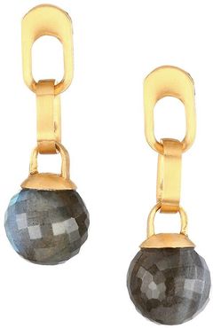 Manhattan 22K Yellow Goldplated & Labradorite Drop Earrings - Gold