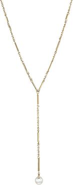 14K Yellow Gold & 6MM Pearl Y Necklace - Gold