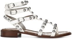 Eaven Studded Leather Gladiator Sandals - Bright White - Size 9.5