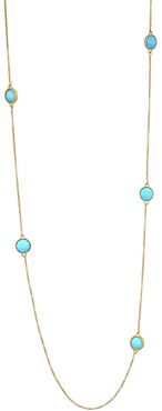 22K Goldplated & Turquoise Charm Long Necklace - Gold