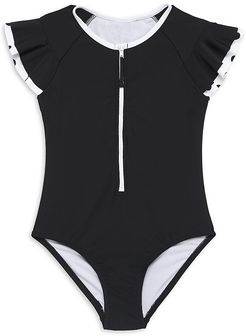 Little Girl's & Girl's Spot Social Surfsuit - Black - Size 4