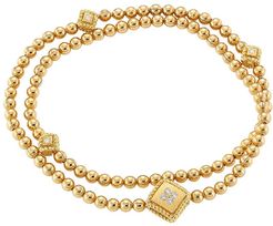 Palazzo Ducale 18K Yellow Gold & Diamond Station Double-Wrap Stretch Bracelet - Gold
