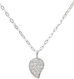 18K White Gold & Diamond Pavé Drop Pendant Chain Necklace - White Gold