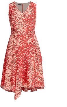Telson Dotted Tie Dress - Ultra Pink - Size 18