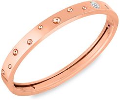 Pois Moi Luna 18K Rose Gold & Diamond Hinged Bangle Bracelet - Rose Gold - Size 7