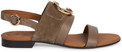 C Leather Slingback Sandals - Motty Grey - Size 11