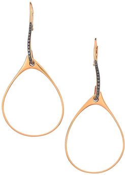 My Etho 18K Rose Gold & Black Diamond Drop Hoop Earrings