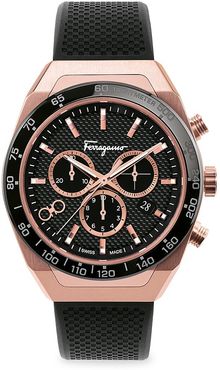 SLX Rose Gold IP & Rubber Strap Chronograph Watch - Rose Gold