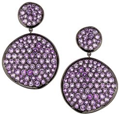 Amoeba Black Rhodium-Plated 18K Yellow Gold & Amethyst Drop Earrings - Pink