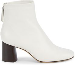 Nadia Leather Ankle Boots - White - Size 11