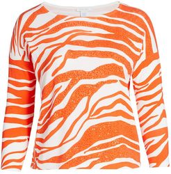 Sequin Animal Sweater - Orange - Size XXXL