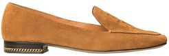 Ruby Square-Toe Suede Loafers - Amber - Size 7