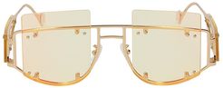 Antisocial 47MM Geometric Sunglasses - Gold Brown
