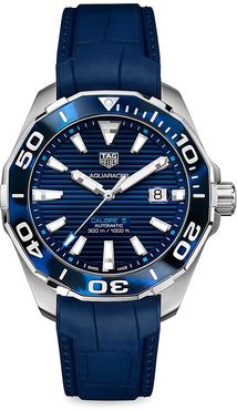Aquaracer Stainless Steel & Rubber Strap Calibre 5 Watch - Blue
