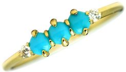 Felicia 14K Yellow Gold, Diamond & Turquoise Ring - Turquoise - Size 6