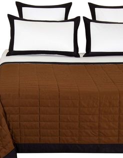 Rectangular 300 Thread Count Cotton Sateen Quilt - Chestnut - Size Queen