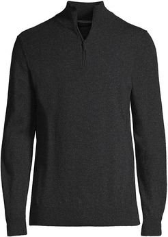 COLLECTION Cashmere Half-Zip Sweater - Charcoal - Size XL