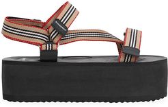 Patterson Icon Stripe Flatform Sport Sandals - Archive Beige - Size 8