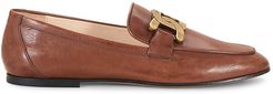 Kate Almond-Toe Leather Loafers - Light Brown - Size 10.5