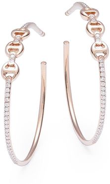 La Poussette 18K Yellow Gold & Diamond Mini Hoop Earrings - Diamond Yellow Gold