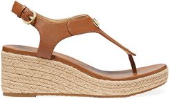 Laney Leather Espadrille Thong Sandals - Luggage - Size 9.5