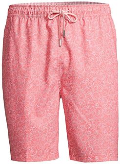 Swirling Dots & Coral Swim Shorts - Coral Rose - Size XXL