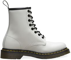 1460 Leather Combat Boots - White - Size 7
