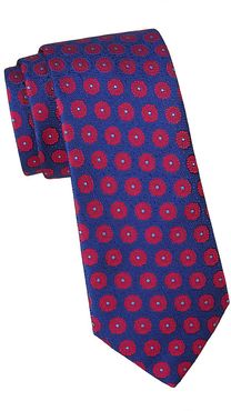 Large Scale Medallion Silk Tie - Red
